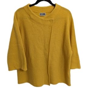 ( 2 for $40) Cross-Front Sweater - Cashmere Blend Mustard Yellow - Size M-LX